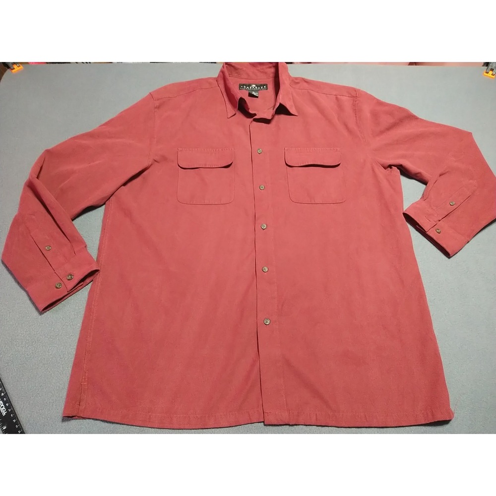 Consensus‎ Shirt Men M Burgundy Button Up Sueded Feel Classic Evening Date Dad